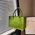 Miniatyrbilde 4 av 10: 1 Stk Filt Skulderveske Messenger Bag KHAKI LARGE KHAKI LARGE khaki large