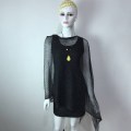 Miniatyrbillede 3 af 10: Hul kvast sjal Temperament Cardigan SORT Black