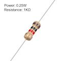 Miniatyrbillede 4 af 4: 1000 Stk 1K Ohm Modstand 1/4W 5% Tolerance