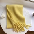 Miniatyrbillede 1 af 10: Vinter Cashmere Tørklæde Lange kvast Tørklæder GUL Yellow