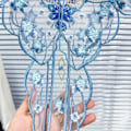 Miniatyrbild 6 av 10: Blå dubbad broderad falsk krage Hanfu dekorationskrage 2 2 2