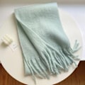 Miniatyrbillede 1 af 10: Vinter Cashmere tørklæde Lang kvast tørklæder LYS GRØN Light green