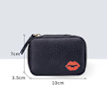 Miniatyrbillede 3 af 10: Læder kosmetiktaske Spejl Makeup Pouch SORT black