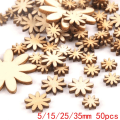 Miniatyrbillede 10 af 10: 50/100 stk. blandede træskiver træ charms vedhæng 03-100 stk. 03-100pcs
