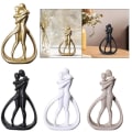 Miniatyrbillede 5 af 10: Resin Par Statue Lovers Skulptur Desktop Ornament HVID white