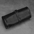 Miniatyrbild 1 av 8: Watch Roll Case Äkta Läder Watch Box SVART black