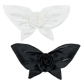 Miniatyrbillede 2 af 10: Sløjfe Stof Patch Flower Cloth Sticker SORT Black