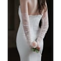 Pikkukuva 5 / 5: Hääkäsineet Tylli Bride Gloves Naisten Mesh Sormeton White