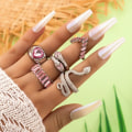 Miniatyrbilde 8 av 10: 5stk Imitert edelsten Ring Ringsett FARGE colour