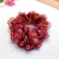 Miniatyrbild 3 av 10: Flower Hair Scrunchies Elastiska hårband LILA Purple