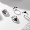 Miniatyrbild 7 av 10: Vintage Ring Set Distressed Ring 3 3 3