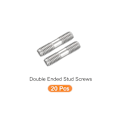 Miniatyrbillede 3 af 4: 20 Stk Dobbeltende Gevind Stud Dobbelt Gevind Stang Bolte M6x25mm