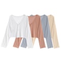Miniatyrbillede 9 af 10: Dame Sjal Kort Cardigan HVID White