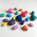 Miniatyrbillede 8 af 9: Rainbow træsten stabelblokke A-10STK A-10STK A-10pcs