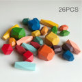 Miniatyrbillede 1 af 9: Rainbow træsten stabelblokke 26STK 26STK 26pcs