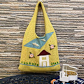 Miniatyrbild 6 av 10: Stickade axelväskor Virkad väska KHAKI khaki