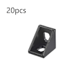 Miniatyrbillede 1 af 5: 8/20 stk. Indvendigt hjørnebeslag Gusset 2020 vinkelstik 20 stk. 20pcs