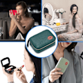 Miniatyrbillede 9 af 10: Læder kosmetiktaske Spejl Makeup Pouch SORT black