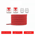 Miniatyrbillede 1 af 8: No Tie Snørebånd Child Spring Lock Snørebånd RØD red