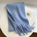 Miniatyrbillede 1 af 10: Vinter Cashmere Tørklæde Lange kvast Tørklæder BLÅ Blue