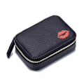 Miniatyrbillede 1 af 10: Læder kosmetiktaske Spejl Makeup Pouch SORT black
