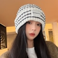 Miniatyrbillede 8 af 9: Strikket hue uldhue HVID White