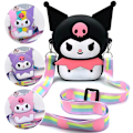 Miniatyrbillede 4 af 10: 1 Stk Kuromi Silikonepung Kawaii Taske SORT SORT