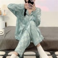 Miniatyrbilde 5 av 8: Ice Silk Hjemmeklær Pyjamasbuksesett PINK M pink M