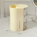 Miniatyrbillede 1 af 10: Powder Puff Opbevaringsboks Kosmetisk Bomuldsopbevaring GUL 3-LAGER Yellow 3-layer-3-layer