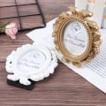 Miniatyrbillede 2 af 8: Blomsterfotoramme Elliptisk billedramme HVID White