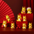 Miniatyrbilde 8 av 10: Micro Landscape Ornaments Golden Dragon Figurine J (BOBBLEHEAD) J (bobblehead)