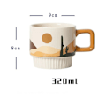 Miniatyrbilde 2 av 10: Morandi kaffekopp Keramisk håndkaffekrus Vannkopp TRAPP stairs