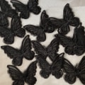 Miniatyrbillede 2 af 5: 3D simulation dobbelt sommerfugl Blondebroderi patch Butterfly