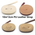 Miniatyrbillede 3 af 10: 10 Meter Læderrem Strip DIY Læder Craft HVID White
