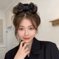 Miniatyrbild 10 av 10: Bowknot Hair Claw Bow Hårklämmor SVART black