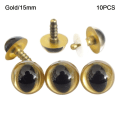Miniatyrbillede 1 af 10: 10 stk/5 par Eyes Crafts Eyes Puppet Crystal Eyes 15MMGULD GULD 15mmGold