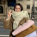 Miniatyrbillede 2 af 10: Vinter Cashmere tørklæde Lang kvast tørklæder KHAKI Khaki