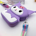 Miniatyrbillede 6 af 10: 1 Stk Kuromi Silikonepung Kawaii Taske SORT SORT
