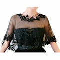 Pikkukuva 2 / 10: Lace Shawl Wedding Cape WINE RED wine red