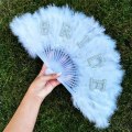 Pikkukuva 1 / 6: Bride Feather Fan Morsiusviuhka höyhen käsituuletin
