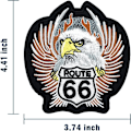 Miniatyrbilde 2 av 6: 2stk Route 66 Motorsykkel Patch På Eagle Shape Sy på Patch
