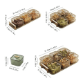 Miniatyrbilde 2 av 10: 3/4/6 rist fruktfat tørr frukt oppbevaringsboks GRØNN 6 RETTER 6 RETTER Green 6 Grid-6 Grid