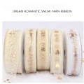 Miniatyrbild 10 av 10: Gold Heart Sheer Ribbon Snow Yarn Ribbon C C C