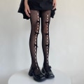 Pikkukuva 5 / 10: Bowknot mesh verkkosukkahousut BLACK-PLAID Black-Plaid