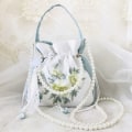 Miniatyrbilde 4 av 10: Brodert blomsterpose med snøring Godterioppbevaringspose 2 2 2