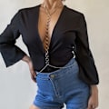 Miniatyrbilde 1 av 8: Sexy Circular Chain Neck Chain Integrert Body Chain Geometrisk