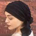 Miniatyrbillede 4 af 8: Muslimske Kvinder Hijab Motorhjelm Turban Chemo Cap SORT black