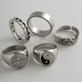 Miniatyrbild 1 av 10: Vintage Ring Set Distressed Ring 5 5 5
