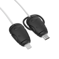 Miniatyrbild 1 av 10: Kabelskydd Laddare Kabel Cover SVART TYPEK TILL Black TypeC to iOS-TypeC to iOS