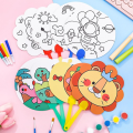 Miniatyrbild 5 av 10: Kids DIY Coloring Fan Handfärgad liten solfjäder SNIGEL SNIGEL snail